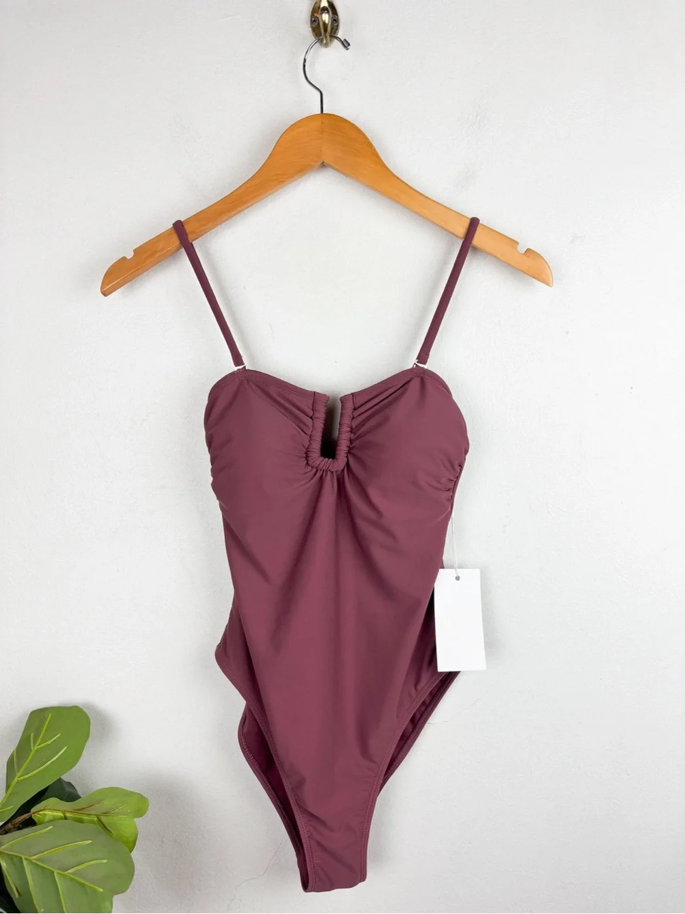NWT Carline Constas Mauve One Piece Swimsuit Sz XS